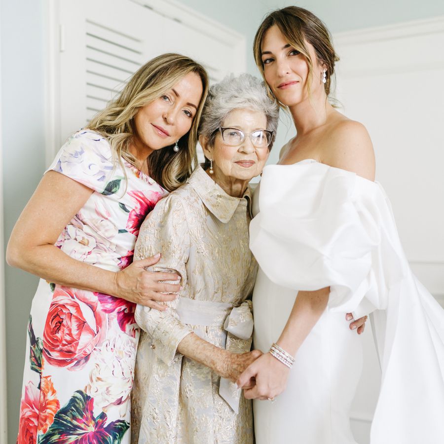 bride, mother of the bride, and grandmother of the bride