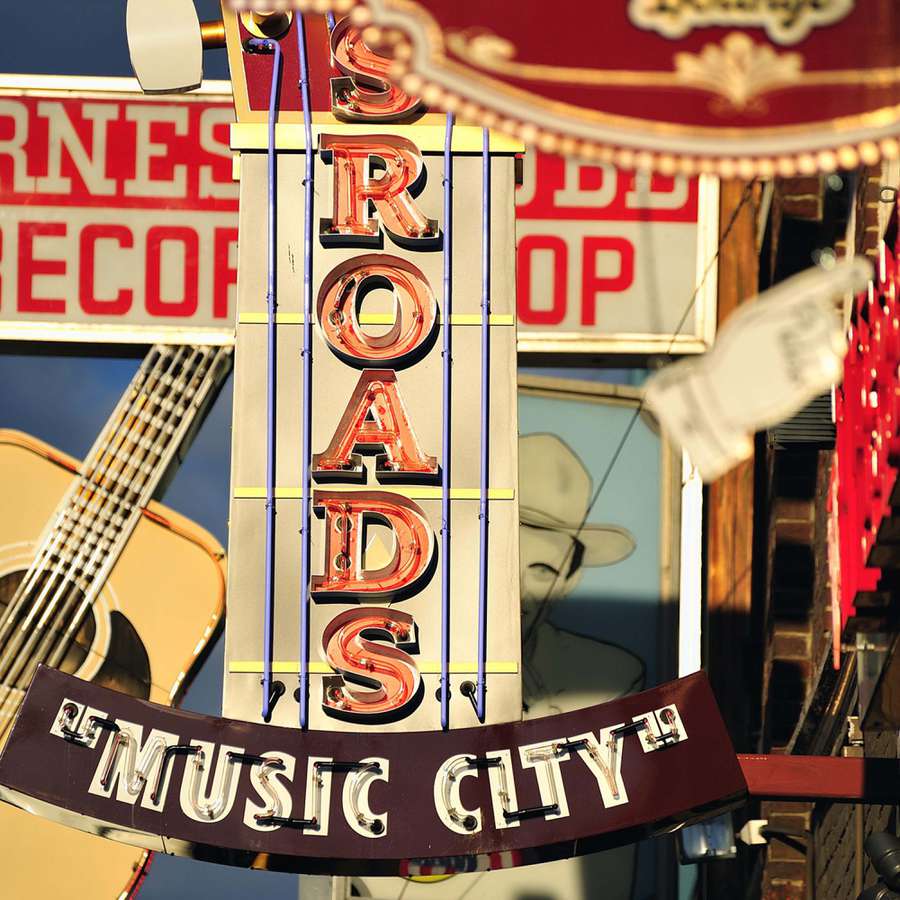 Nashville "Music City" Downtown City Signs