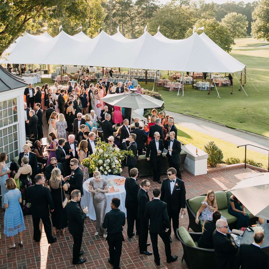 country club wedding outdoor cocktail hour