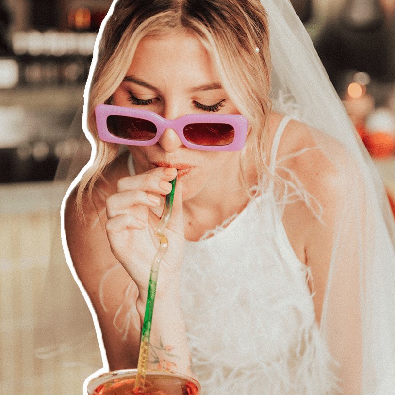 wedding drinks guide with bride