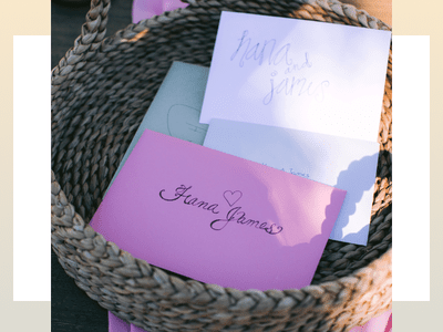 Wedding Gift Envelopes with Couples' Names on Cards